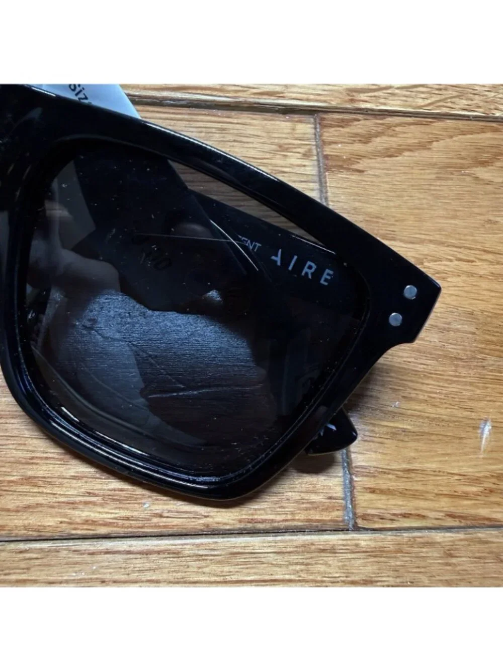 AIRE Kraz Polarized Black Oversized Square Sunglasses Thick Frame UV Chic